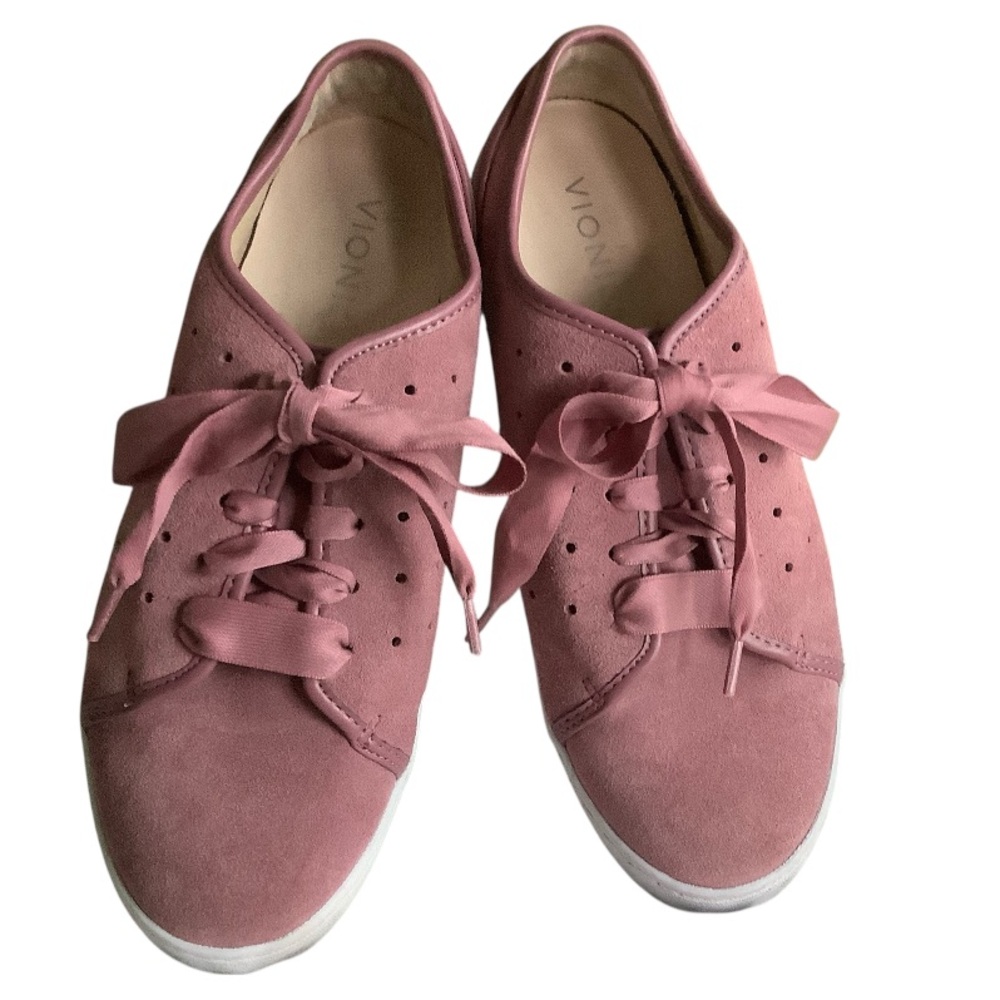 Vionic Splendid Keke Suede Lace-Up Sneakers Size 7 Mauve